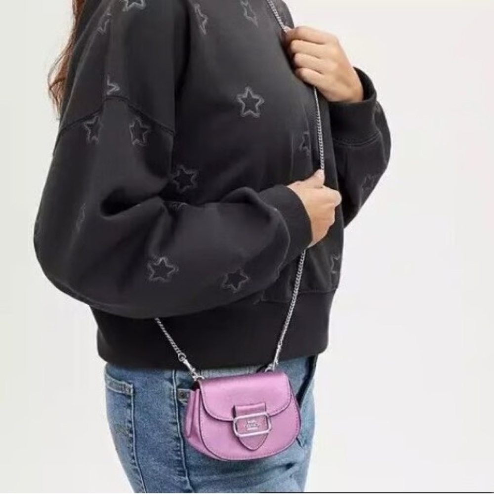 Coach Metallic Pink Mini Bag with Chain